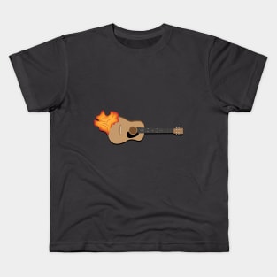 Guitar with a Flower on the Side Kids T-Shirt